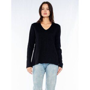 NWT WILT Clothing Black Long Sleeve Shrunken Boyfriend Top Size XL USA